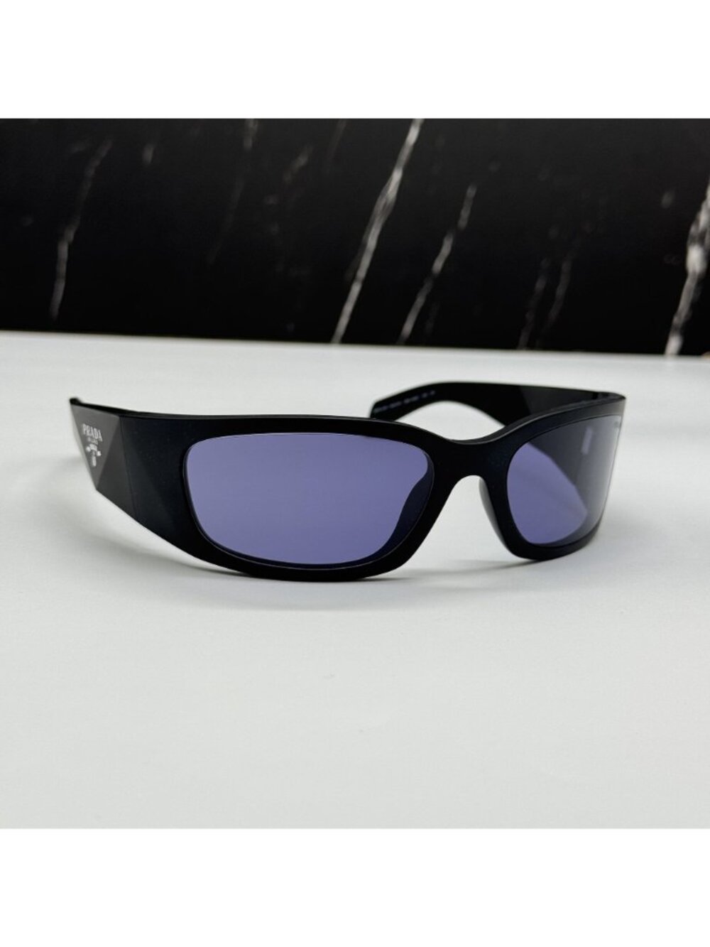 NEW PRADA PRA19S 1BO40G SUNGLASSES PR A19S 1BO40G BLACK/PURPLE UNISEX SPR A19S - Picture 4 of 10